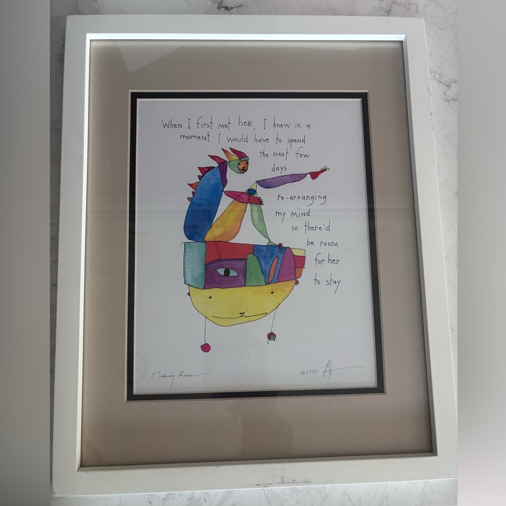 Framed Artwork "Making Room" by artist and writer Brian Andreas.